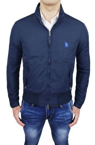 Giubbotto uomo Diamond casual blu giacca giubbino con cerniera